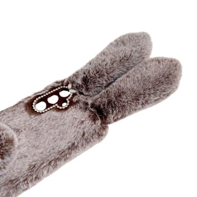 SKALO Samsung S25 3D Fluffy Bunny Suojakuori - Pinkki