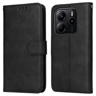SKALO Xiaomi Redmi Note 14 4G PU-nahka Lompakkokotelo - Musta