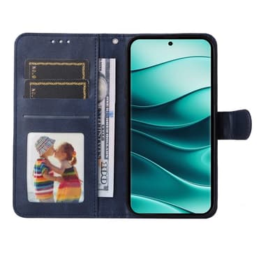 SKALO Xiaomi Redmi Note 14 Pro 5G PU-nahka Lompakkokotelo - Sininen