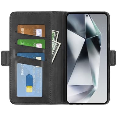 SKALO Samsung S25 Ultra Premium ID Lompakkokotelo - Musta