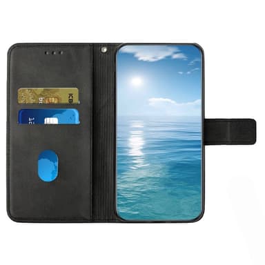SKALO Xiaomi Redmi Note 14 5G PU-Nahka Lompakkokotelo - Musta