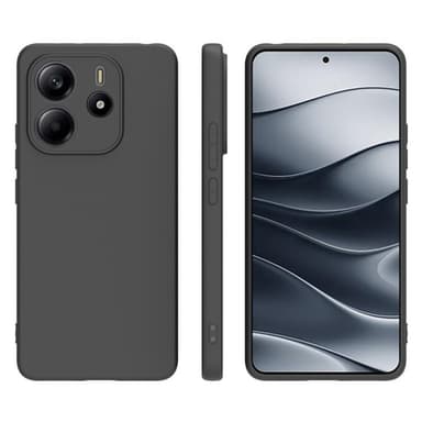 SKALO Xiaomi Redmi Note 14 4G Mattamusta Ultraohut TPU Suojakuori - Musta