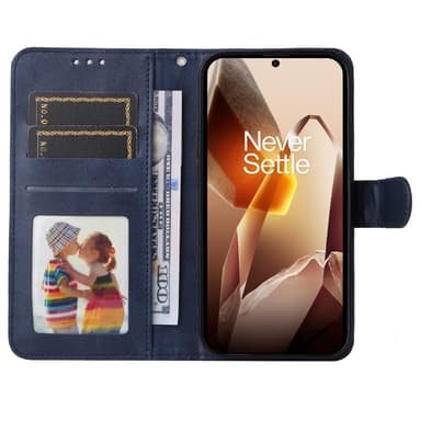 SKALO OnePlus 13 PU-nahka Lompakkokotelo - Sininen