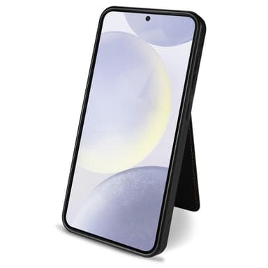 SKALO Samsung S25+ PU-nahkainen Irrotettava Lompakkokotelo Suojakuori - Musta