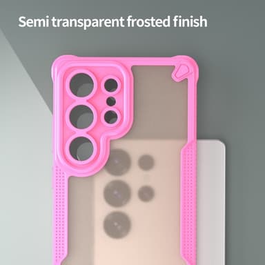 SKALO Samsung S25 Ultra Armor Hybrid Frosted Suojakuori - Pinkki