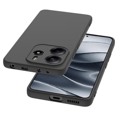 SKALO Xiaomi Redmi Note 14 4G Mattamusta Ultraohut TPU Suojakuori - Musta