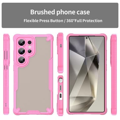 SKALO Samsung S25 Ultra Armor Hybrid Frosted Suojakuori - Pinkki