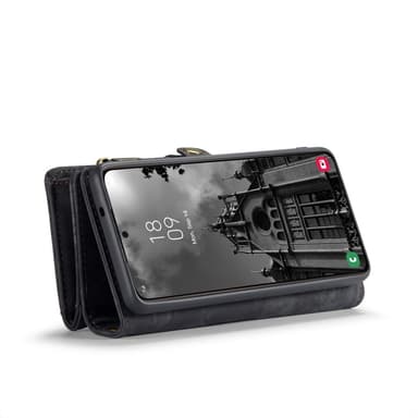 CaseMe Samsung S25 008 BIg Wallet 2in1 Magnet Lompakkokotelo - Musta