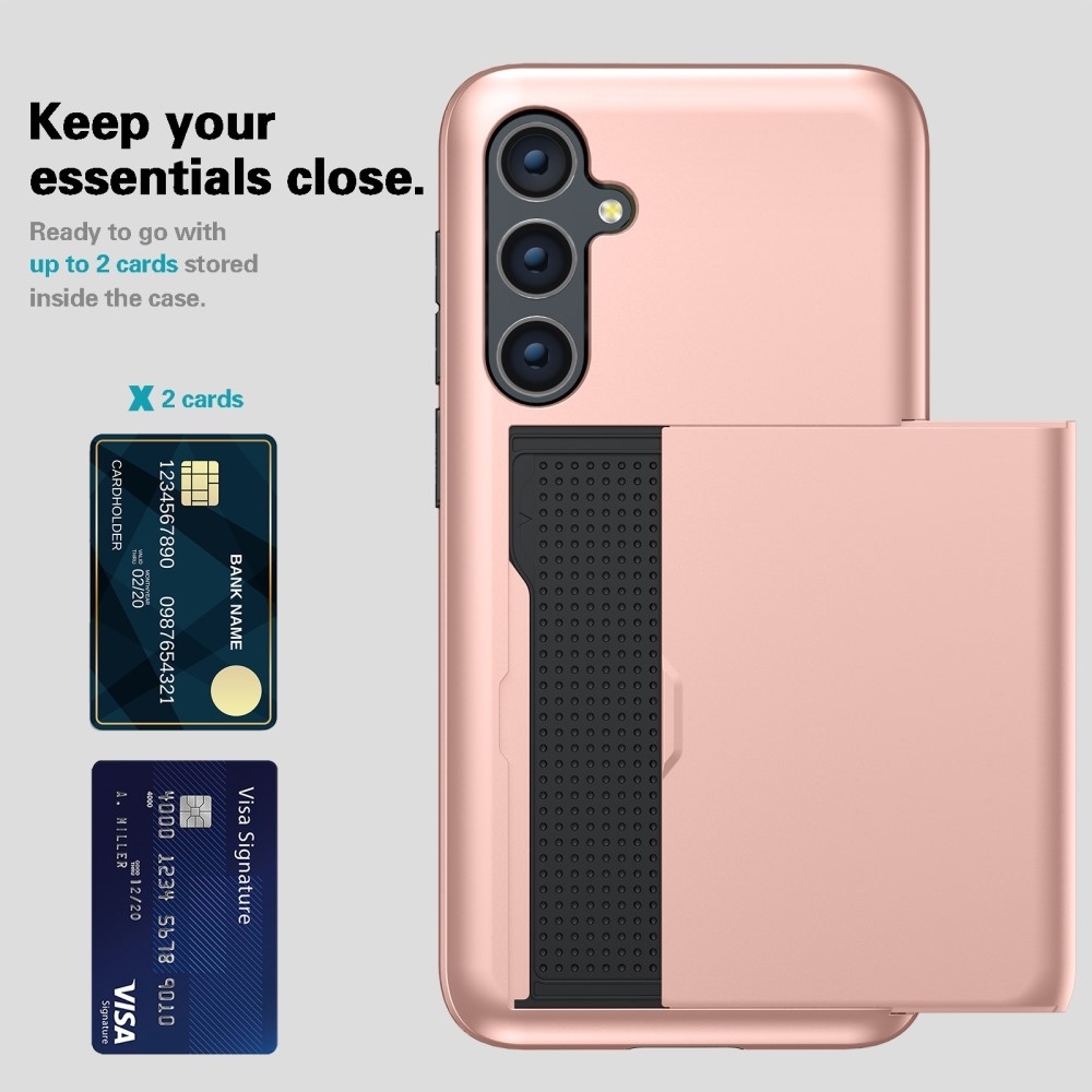 SKALO Samsung S25+ Armor Korttikotelo Suojakuori - Ruusukulta