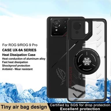 IMAK Asus ROG Phone 9 5G UX-9A Heat Dissipation Suojakuori - Musta