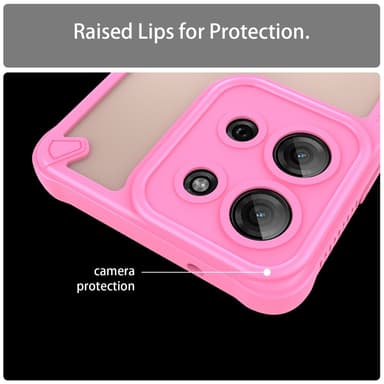 SKALO Motorola Moto G75 5G Armor Hybrid Frosted Suojakuori - Pinkki
