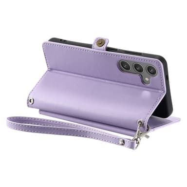 SKALO Samsung S25 PU-Nahkakuori Lompakkokotelo - Violetti