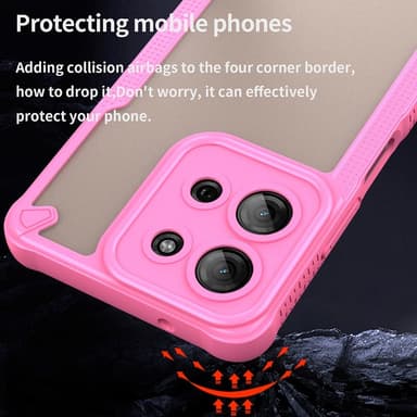 SKALO Motorola Moto G75 5G Armor Hybrid Frosted Suojakuori - Pinkki