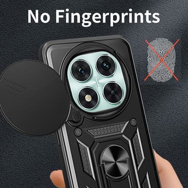 SKALO Xiaomi Redmi Note 14 Pro 5G Armor Metallinen rengas -kamerasuojus Suojakuori - Musta
