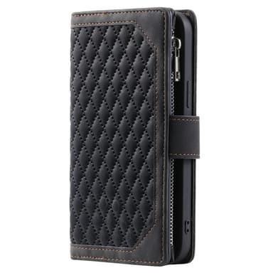 SKALO Xiaomi Redmi Note 14 Pro 5G Style 005 Big Wallet Quiltat Lompakkokotelo - Musta