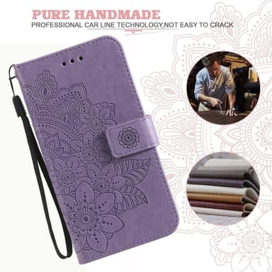 SKALO Motorola Moto G15 4G Mandala Lompakkokotelo - Violetti