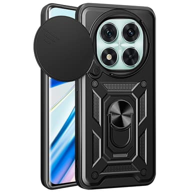 SKALO Xiaomi Redmi Note 14 Pro 5G Armor Metallinen rengas -kamerasuojus Suojakuori - Musta