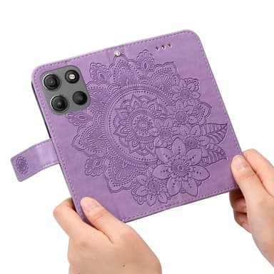 SKALO Motorola Moto G15 4G Mandala Lompakkokotelo - Violetti