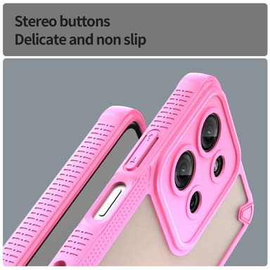 SKALO Motorola Moto G75 5G Armor Hybrid Frosted Suojakuori - Pinkki