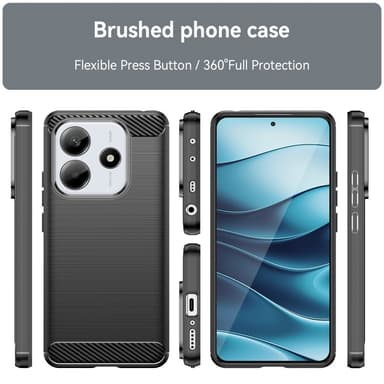 SKALO Xiaomi Redmi Note 14 5G Armor Carbon Suojakuori - Musta