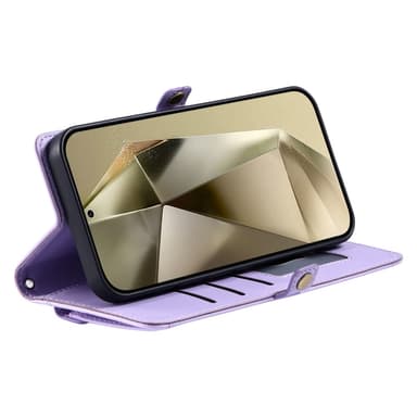 SKALO Samsung S25 PU-Nahkakuori Lompakkokotelo - Violetti