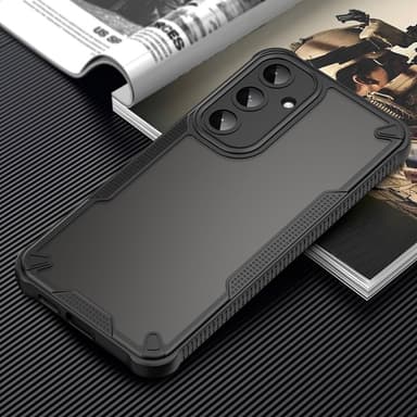 SKALO Samsung S25+ Armor Hybrid Frosted Suojakuori - Musta
