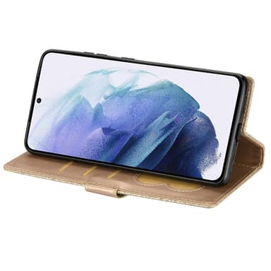 SKALO Samsung S25 Ultra Glitter Vetoketju Lompakkokotelo - Kulta