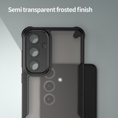 SKALO Samsung S25+ Armor Hybrid Frosted Suojakuori - Musta
