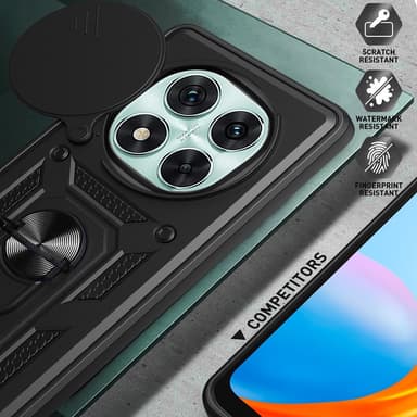 SKALO Xiaomi Redmi Note 14 Pro 5G Armor Metallinen rengas -kamerasuojus Suojakuori - Musta