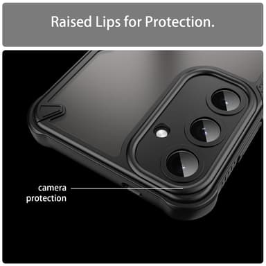 SKALO Samsung S25+ Armor Hybrid Frosted Suojakuori - Musta