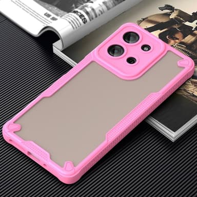 SKALO Motorola Moto G75 5G Armor Hybrid Frosted Suojakuori - Pinkki