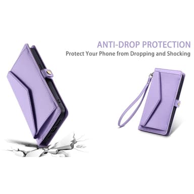 SKALO Samsung S25 PU-Nahkakuori Lompakkokotelo - Violetti