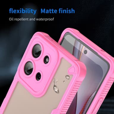 SKALO Motorola Moto G75 5G Armor Hybrid Frosted Suojakuori - Pinkki