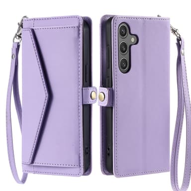 SKALO Samsung S25 PU-Nahkakuori Lompakkokotelo - Violetti