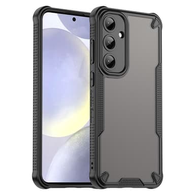 SKALO Samsung S25+ Armor Hybrid Frosted Suojakuori - Musta