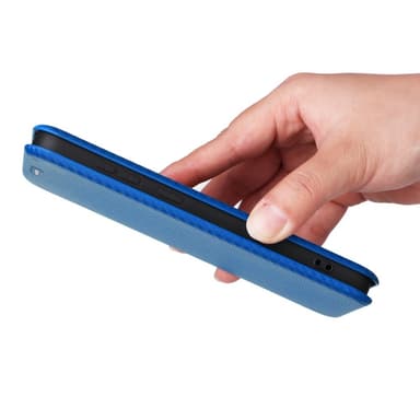 SKALO Samsung S25 Carbon Fiber Lompakkokotelo - Sininen