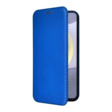 SKALO Samsung S25 Carbon Fiber Lompakkokotelo - Sininen