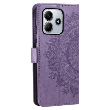 SKALO Xiaomi Redmi Note 14 4G Mandala Lompakkokotelo - Violetti