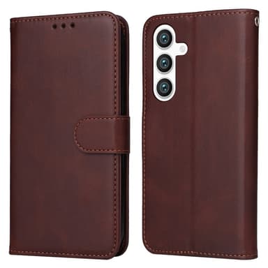SKALO Samsung S25+ PU-nahka Lompakkokotelo - Ruskea