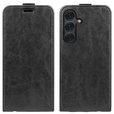 SKALO Samsung S25 Vertical Flip PU-Nahka Lompakkokotelo - Musta