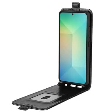 SKALO Samsung S25 Vertical Flip PU-Nahka Lompakkokotelo - Musta