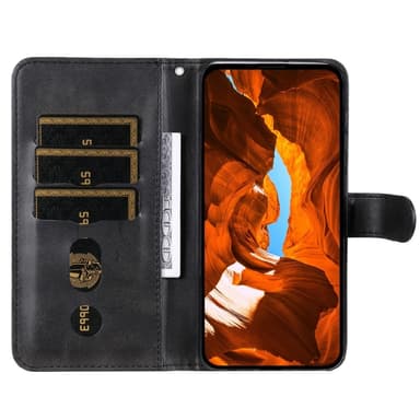 SKALO Xiaomi Redmi Note 14 4G Klassinen vetoketju Lompakkokotelo - Musta