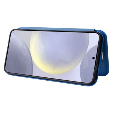 SKALO Samsung S25 Carbon Fiber Lompakkokotelo - Sininen