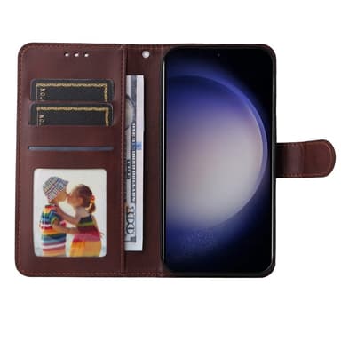 SKALO Samsung S25+ PU-nahka Lompakkokotelo - Ruskea