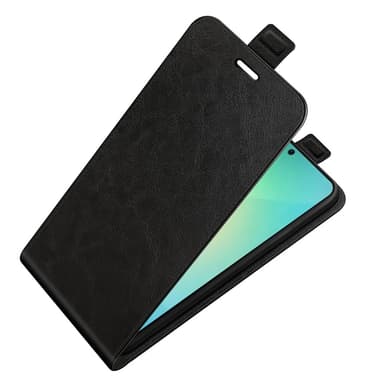 SKALO Samsung S25 Vertical Flip PU-Nahka Lompakkokotelo - Musta
