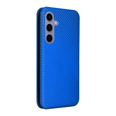 SKALO Samsung S25 Carbon Fiber Lompakkokotelo - Sininen