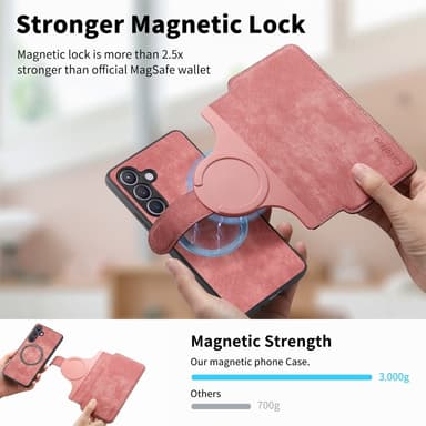 SKALO Samsung S25+ CASENEO MW-03 Lompakkokotelo - Pinkki