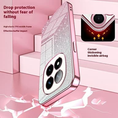 SKALO Xiaomi Redmi Note 14 Pro+ 5G Electroplating Glitter Suojakuori - Kulta