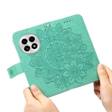 SKALO OnePlus 13 Mandala Lompakkokotelo - Turkoosi
