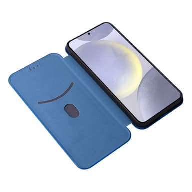 SKALO Samsung S25 Carbon Fiber Lompakkokotelo - Sininen